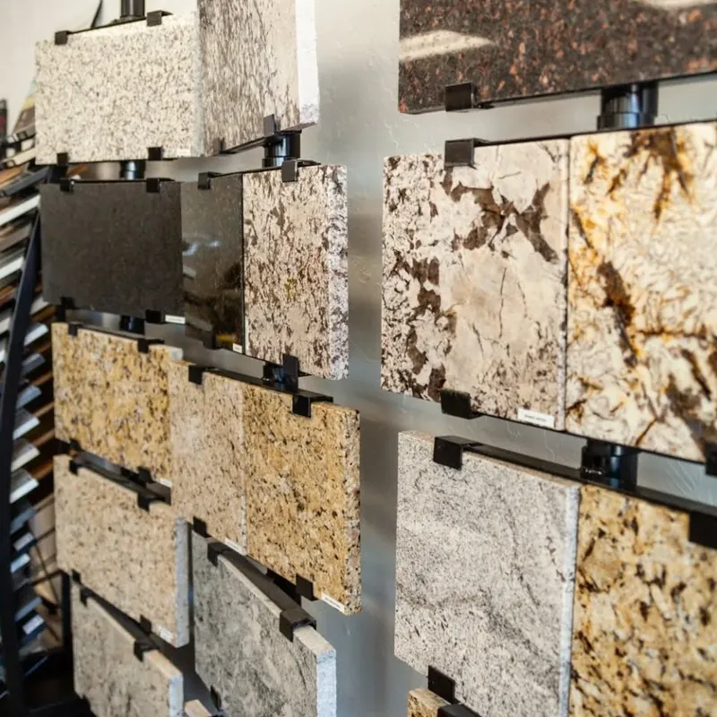 Granite and quartz slab sample display rack, C&A Roofing & Construction